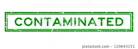 Grunge green contaminated word square rubber stamp in white background Grunge green contaminated word square rubber stamp in white background 120643151