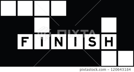 Alphabet letter in word finish on crossword puzzle background Alphabet letter in word finish on crossword puzzle background 120643184