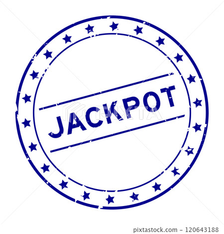 Grunge blue jackpot word round rubber seal stamp on white background Grunge blue jackpot word round rubber seal stamp on white background 120643188