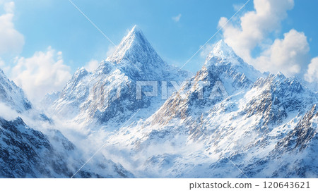 snow-covered mountain landscape 120643621