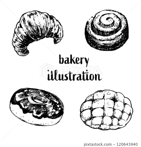 Illustration of various breads Illustration of various breads 120643940