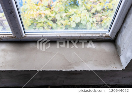 plastered window sill and window slopes 120644032