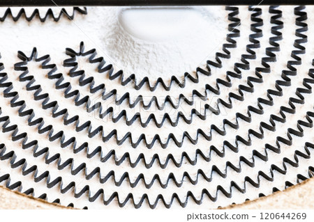 heating coils of electric burner close up 120644269