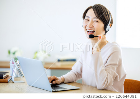 Telework operator female middle 120644381
