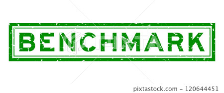 Grunge green benchmark word square rubber seal stamp on white background Grunge green benchmark word square rubber seal stamp on white background 120644451