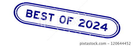 Grunge blue best of 2024 word rubber seal stamp on white background 120644452