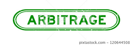 Grunge green arbitrage word rubber seal stamp on white background 120644508
