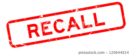Grunge red recall word square rubber seal stamp on white background Grunge red recall word square rubber seal stamp on white background 120644814