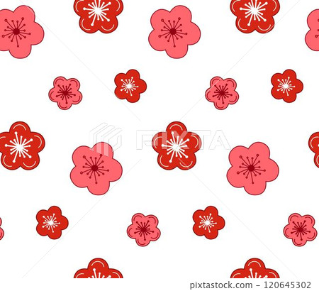 Seamless pattern with sakura cherry blossom flowers, design elements. Graphic vector Floral pattern for invitations, cards, print, gift wrap, manufacturing, textile, fabric, wallpapers Seamless pattern with sakura cherry blossom flowers, design elements. Graphic vector Floral pattern for invitations, cards, print, gift wrap, manufacturing, textile, fabric, wallpapers 120645302