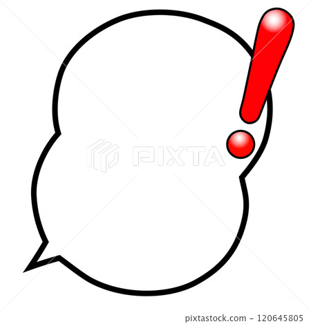 A gourd-shaped speech bubble with a shiny red exclamation mark A gourd-shaped speech bubble with a shiny red exclamation mark 120645805