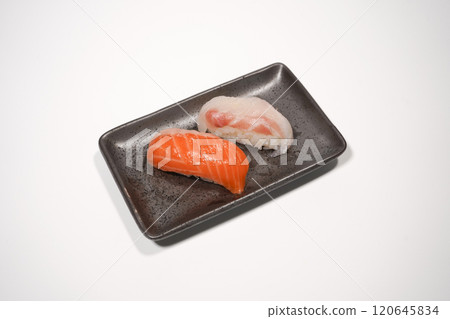 Sea bream nigiri sushi, salmon nigiri sushi Sea bream nigiri sushi, salmon nigiri sushi 120645834