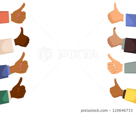 Female Hand Thumbs Up With Empty Space Vector Illustration 120646733
