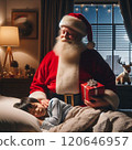 Santa Claus delivering presents 1 120646957