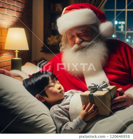 Santa Claus delivering presents 2 120646958