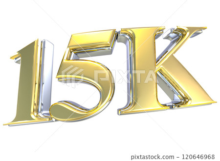 Follow Number Gold 3D Render Follow Number Gold 3D Render 120646968