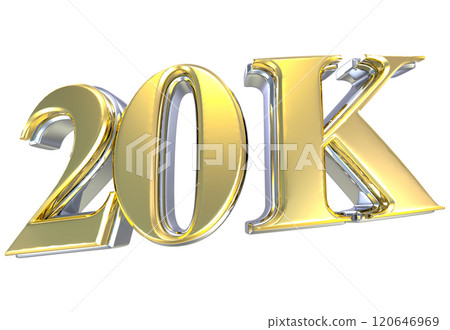Follow Number Gold 3D Render Follow Number Gold 3D Render 120646969