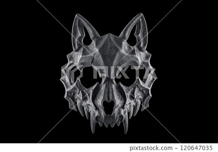 Dark animal skull isolated on black background 120647035