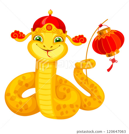 Yellow snake symbol of Chinese lunar New Year 120647063