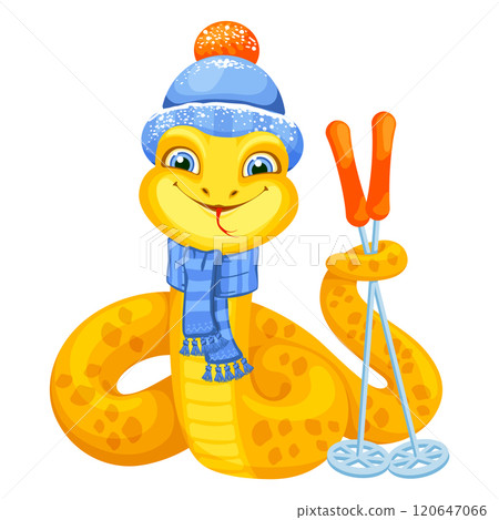 Yellow snake symbol of Chinese lunar New Year 120647066