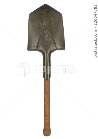 infantry small shovel on a white. 120647383