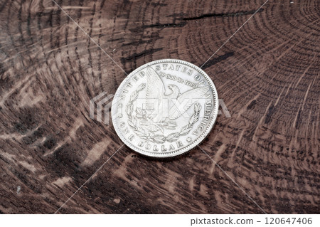 Old USA US silver dollar coin 120647406