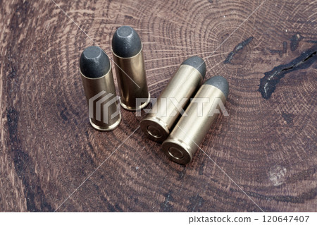Long Colt .45 caliber revolver cartridges 120647407