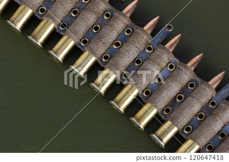 Machine Gun Ammo Belt with Ammunition Machine Gun Ammo Belt with Ammunition 120647418