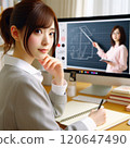 Businesswoman taking online course 1 120647490