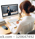 Businesswoman taking online course 3 120647492