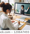 Businesswoman taking online course 4 120647493