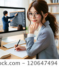 Businesswoman taking online course 5 120647494