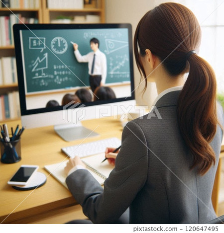 參加線上課程 6 的女商人 120647495