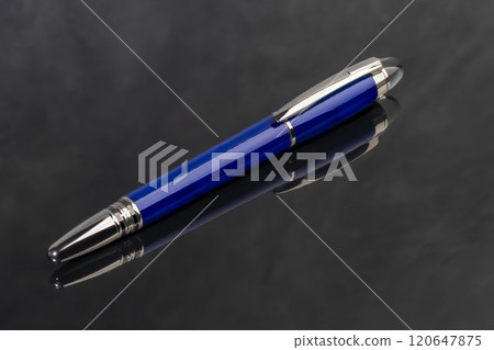 Branded Pen in a Box. Gift Set. Selective Focus. Office Interior 120647875