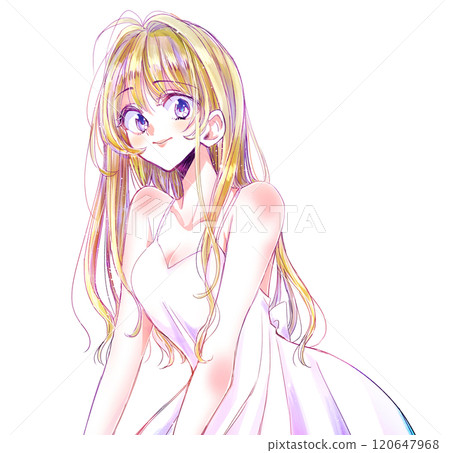 性感的女人,長長的金髮,微笑 性感的女人,長長的金髮,微笑 120647968