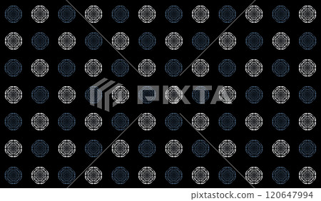Alternating white and blue circles are arranged in rows. Flowers of rings of two colors are arranged in a checkerboard pattern. Alternating white and blue circles are arranged in rows. Flowers of rings of two colors are arranged in a checkerboard pattern. 120647994