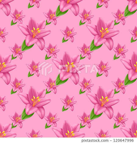 seamless pattern with pink flowers 120647996