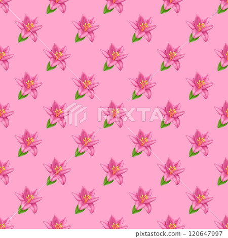 seamless pattern with pink flowers 120647997