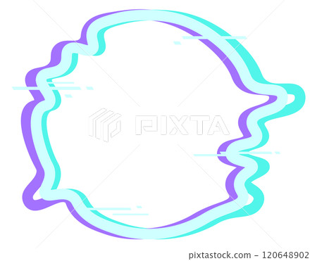 A colorful, blurry, and wavy circle with a white background 120648902
