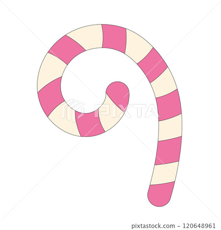 Pink and cream candy cane in spiral design, Vector Pink and cream candy cane in spiral design, Vector 120648961