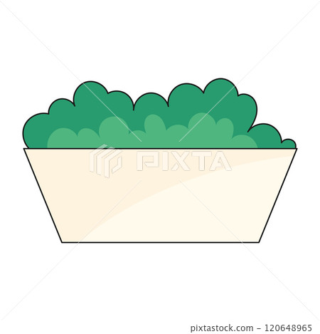 Simple potted garden with green plants, Vector Simple potted garden with green plants, Vector 120648965