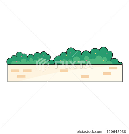 Decorative planter with green bushes, Vector Decorative planter with green bushes, Vector 120648988