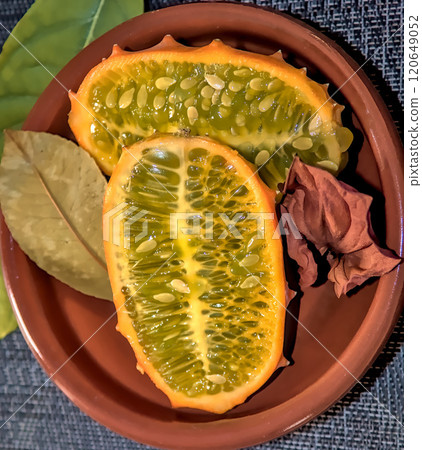 kiwano exotic fresh fruit 120649052