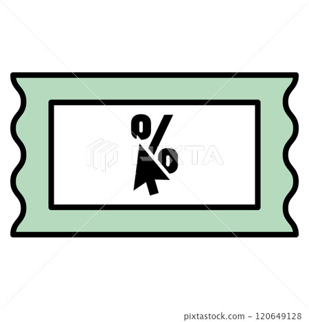 Coupon icon with percentage and click arrow, Vector 120649128