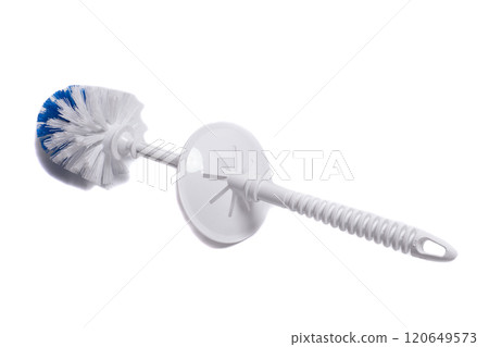 While toilet brush isolated on white background 120649573