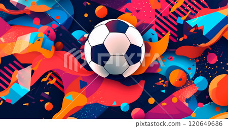 Abstract soccer background, sports soccer ball - AI generated image 120649686