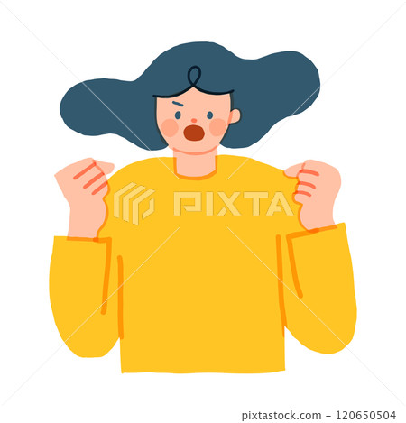 一個憤怒的女人的插圖 一個憤怒的女人的插圖 120650504