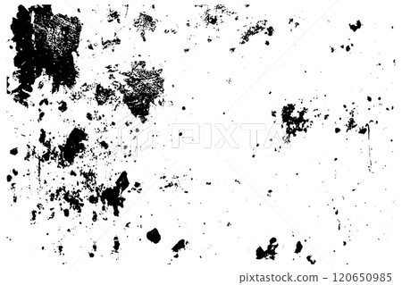 Overlay of dirty abstract background with rough paper texture. Vintage vector pattern with black paint, wall effect, and grungy mold design 120650985