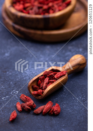 Goji berries on blue background Goji berries on blue background 120651129