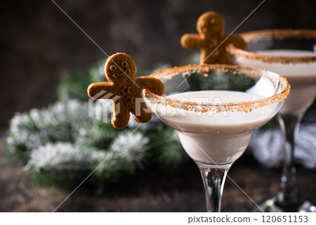 Christmas winter creamy cocktail eggnog Christmas winter creamy cocktail eggnog 120651153
