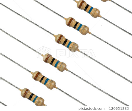 Set of Axial Resistors with Color Bands 120651283